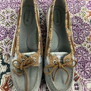 Sperry Boat Shoes Gray and Tan Size 10 M
